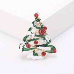18K Golden Plated Christmas Tree Brooch Pin.