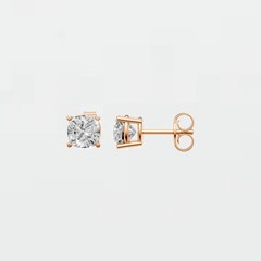 1.30 CTW Cushion Lab Grown Diamond Prong Basket Setting Solitaire Stud Earrings