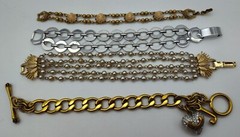 4 Gold Silver Tone Coro Sperry’s Perky Juicy Couture Goldette Pearl Bracelet Lot