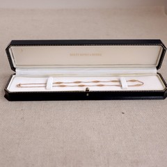 Estate 18k Gold Necklace Station Link Vintage Modernist 15.5″ 1970s 3.56g K18