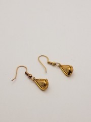 Vintage Dangle Earrings Fopals/ Faux Fire Opal Teardrops Gold Tone Setting MCM