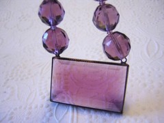 1920’s ART DECO Enchanting PURPLE GLASS & BOLD Crystals NECKLACE