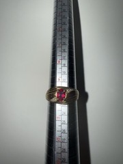 Ring 10K Gold Ruby Authentic Size 10 Diamond Accent 3.6g