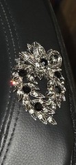 Vintage Juliana DeLizza Elster Wreath Brooch Smoky Gray Clear Rhinestone Pin DE