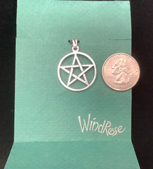 Wind Rose 925 Sterling Silver Pentagram Star Charm Pendant WindRose, No Chain