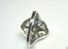 Antique Art Deco Diamond Engagement 20KT White Gold Ring Size 5.5 EGL USA