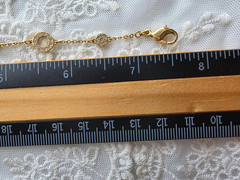 Vintage Bracelet Swan Signed Swarovski Crystals Geometric Chain Gold Tone 7.5″ L