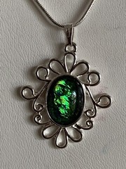 BIG Sale*Hand-CRAFTED VTG.CREATED OPAL PENDANT-No Chain Included