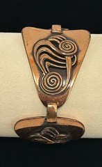Vitg Copper Modernist Unique Abstract Swirl Link Bracelet