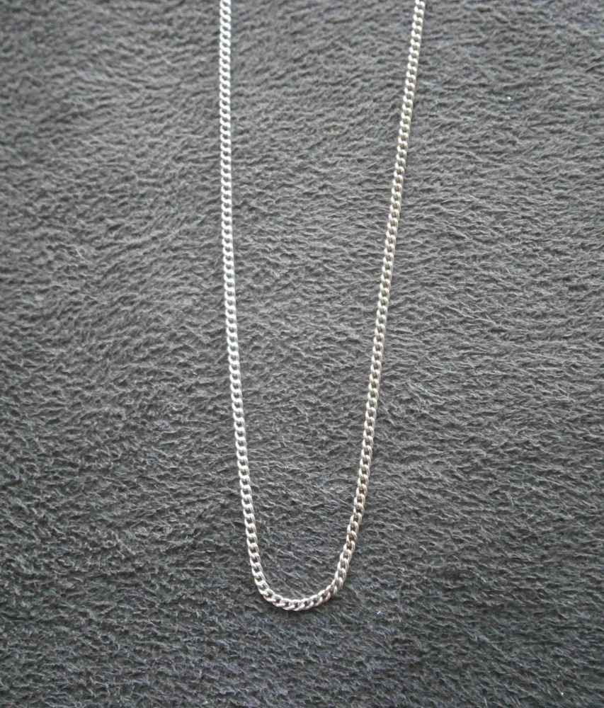 Dainty Curb Chain Vintage Sterling Silver Necklace 18″ ~ 1.6g