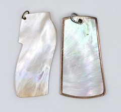 Vintage Pendant Lot 8pc Abalone Chakra Quartz Mother of Pearl Shell Alpaca