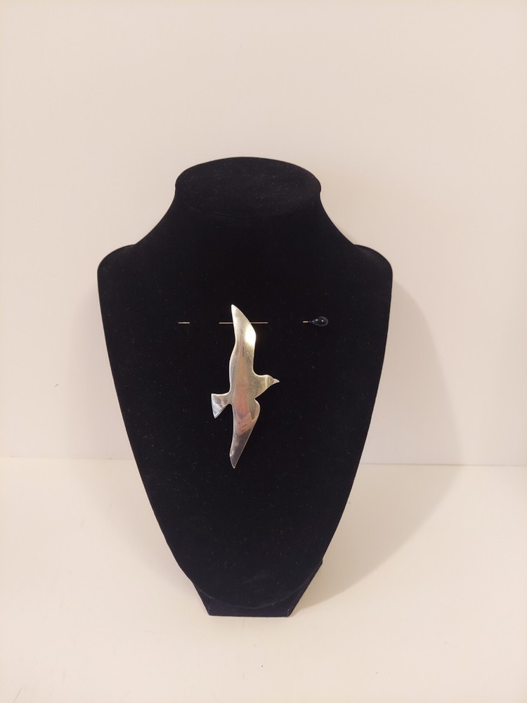 International Sterling Silver Seagull Pendant Brooch 3.5 Inches