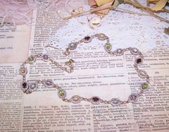 ROSS SIMONS Vintage 18″ Sterling Silver 10CT TW Gemstone Station Necklace