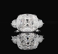 14k White Gold Engagement Ring 6.18ct Lab Grown Simulate Diamond Cushion Shape