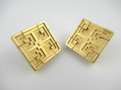 Museum of Modern Art Frank Lloyd Wright Geometric Pierced Earrings 1994