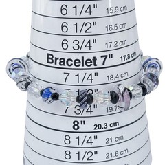 Vintage Sterling Silver 925 Iridescent Glass Bead Bracelet 8″