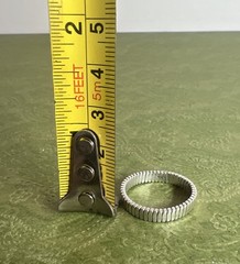 Vintage 925 Sterling Silver Ribbed Slightly Flexible Band Ring Modernist 8.25
