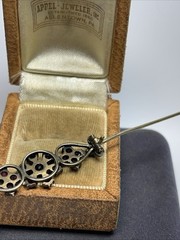 Antique Victorian Flat Top Bohemian Garnet Cluster Bar Brooch