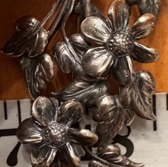 Vintage Danecraft Sterling Silver Floral Spray Brooch Pin Blooming Branch 3 1/8”