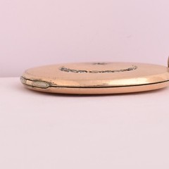 Antique Victorian Crescent Moon Star Gold Filled Paste Stripe Pendant Locket