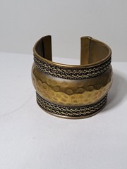Vintage Boho Brass Cuff Bracelet 2 1/4″