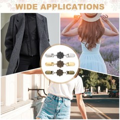 3Pcs Dress Clips Back Cinch, Sweater Clips (Mandala Flower, 3 Colors)