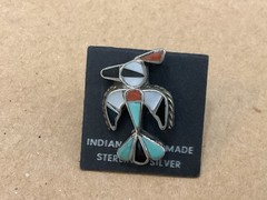 Vintage Sterling Silver Thunderbird Tie Tack Lapel Pin 1”