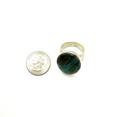 Vtg Sterling Silver Jay King Natural Azurite Malachite Gemstone Ring Size 11.75