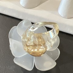 Lucite Plastic Flower Ring Size 7