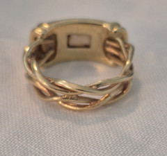 Vintage Custom Designed 14K Yellow Gold Ring Size 8 6.9 grams