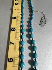 Vintage Jungle Turquoise Graduated Bead Necklace 24″ 58g ROC Clasp Artisan
