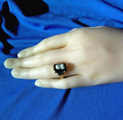 Antique Victorian 14K GOLD Deco Ring Hard Stone High Relief Onyx Portrait Cameo