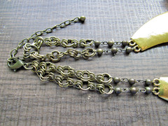 Vintage Statement Necklace Chunky Multi Strand Beads Glass & Lucite AB Chain