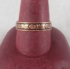 Vintage Wheeler WM COPPER Forget Me Not Floral Band Size 13 Mint! 5.50 mm wide.