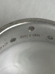 Vintage SW 925 CZ Sterling Silver Band Ring Flush Set CZ Size 10.5 11 Unisex
