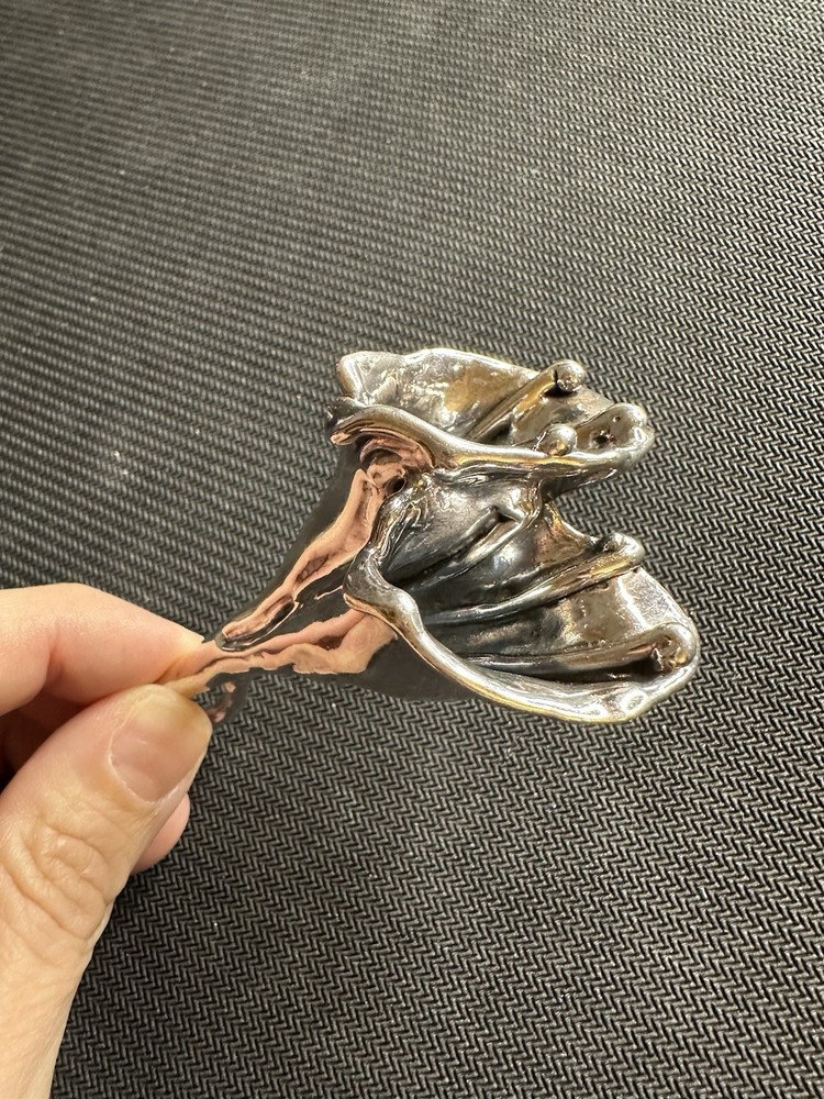 Vintage Sterling Silver 925 Electrofrm Double Calla Lily Brooch/Pin, 3.5in Long