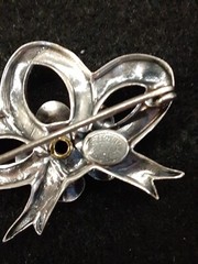 Vintage Sterling by JewelArt Rose & Bow Brooch 1.25″ x 1″ 5gr