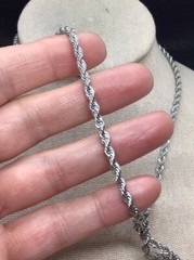 Vintage Revlon Silver Tone Costume Long Rope Style Necklace 24″ F587