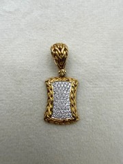 John Hardy 18 Karat Yellow Gold 0.66ctw Diamond Pendant