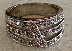 Vintage Edco Pave Wide Band Ring Size 7 Women’s Cocktail