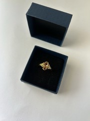 Vintage Orange Cubic Zirconia Ring Gold Plated Womens Size 8.5