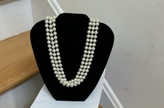 Vintage Carol Lee Cocktail Necklace Chunky Statement Pearl Beads 18”