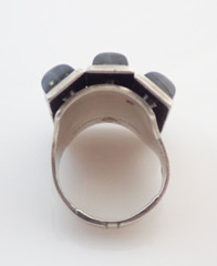 Vintage David Andersen D-A Signed Norway BIG Modernist Labradorite Sterling Ring