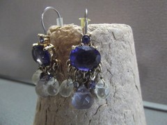 1 Pair Unique .75″in Glass Light Purple Chandelier Shape Dangle