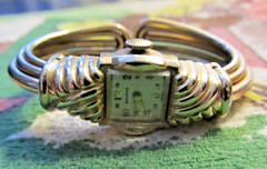 Vintage 10 K gold filled cuff band Benrus wristwatch