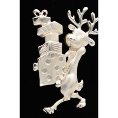 Danecraft Vintage Reindeer Pin Brooch Christmas Gifts NOS Signed 1980s BinAH