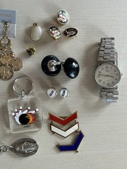 Vintage Jewelry Mixed Lot Earrings Necklaces Keychain Pin Gold Tone Silver AS IS