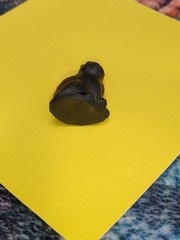 Antique, Vintage, Czech Black Cat Cracker Jack Glass Charm, Prize, 1″