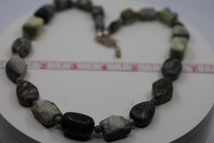 Heavy Large Beaded Necklace Sterling Silver