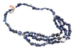 HSN TV Lapis Lazuli Triple Strand NOS w/ Tags JTV Necklace